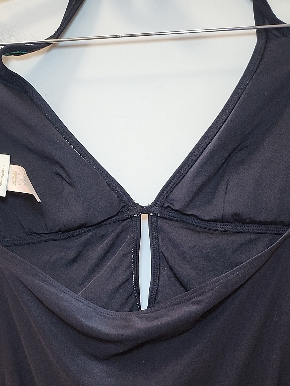Kate Spade New York Marina Beach Halter Plunge One Piece Swimsuit black Sz Large - Picture 13 of 16